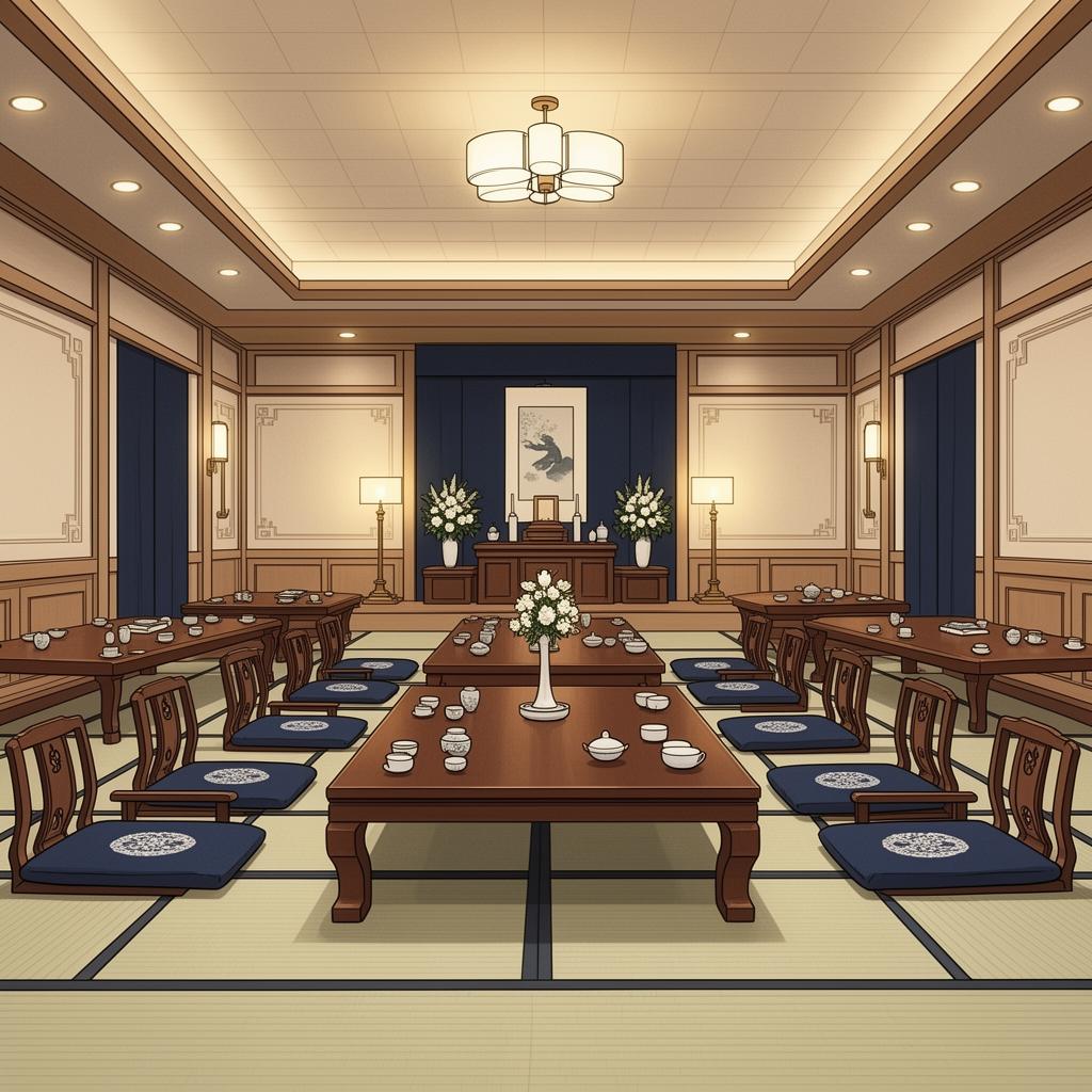 창원파티마병원장례식장 접객실 일러스트 - 조문객을 위한 식사 공간